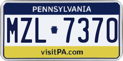 PA license plate MZL7370
