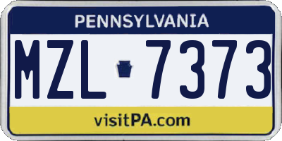 PA license plate MZL7373