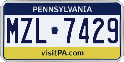 PA license plate MZL7429