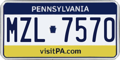 PA license plate MZL7570