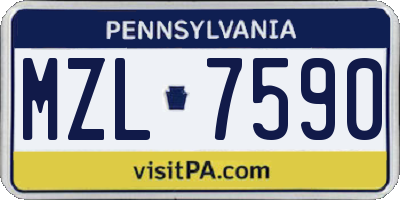 PA license plate MZL7590