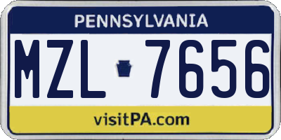 PA license plate MZL7656