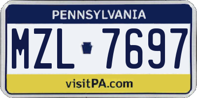 PA license plate MZL7697