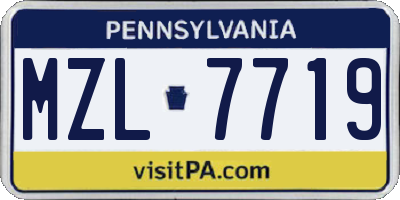 PA license plate MZL7719