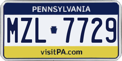PA license plate MZL7729