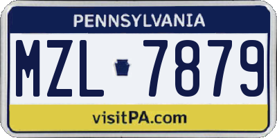 PA license plate MZL7879