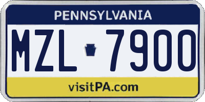 PA license plate MZL7900