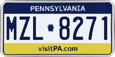 PA license plate MZL8271
