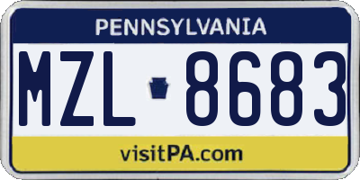 PA license plate MZL8683