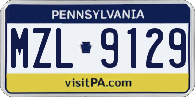 PA license plate MZL9129