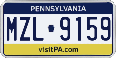 PA license plate MZL9159