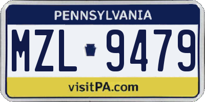 PA license plate MZL9479