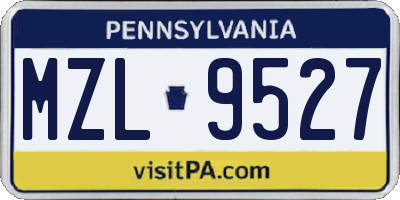 PA license plate MZL9527