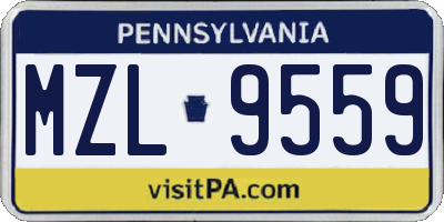 PA license plate MZL9559