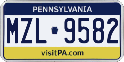 PA license plate MZL9582