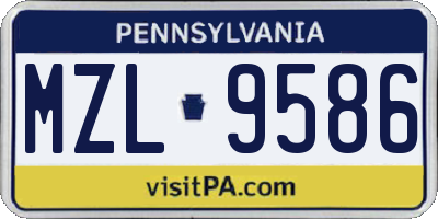 PA license plate MZL9586