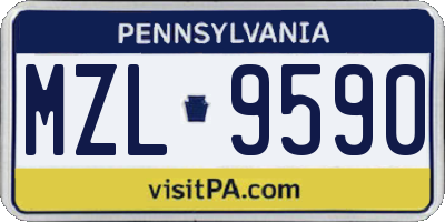 PA license plate MZL9590