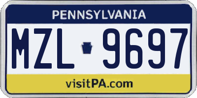 PA license plate MZL9697