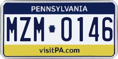 PA license plate MZM0146