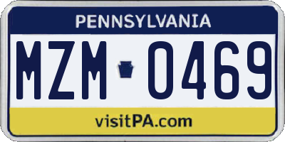 PA license plate MZM0469