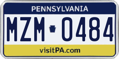 PA license plate MZM0484