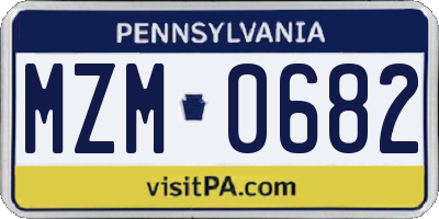 PA license plate MZM0682