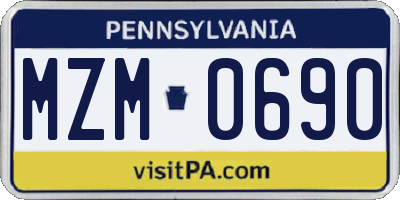 PA license plate MZM0690