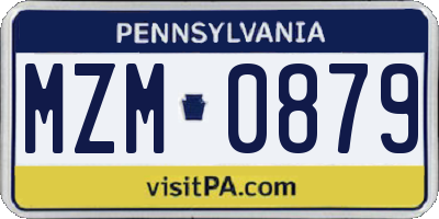 PA license plate MZM0879
