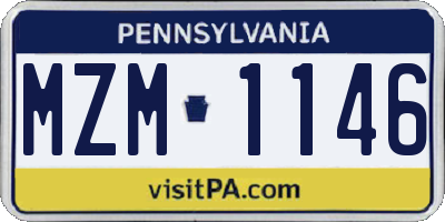 PA license plate MZM1146