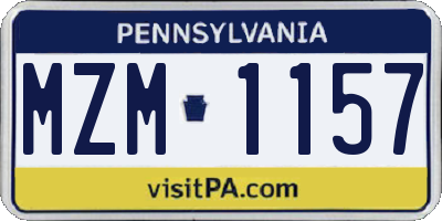 PA license plate MZM1157