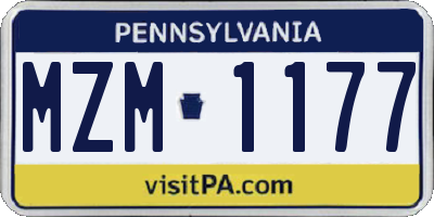 PA license plate MZM1177