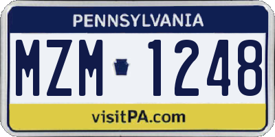 PA license plate MZM1248