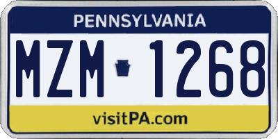 PA license plate MZM1268