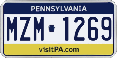 PA license plate MZM1269