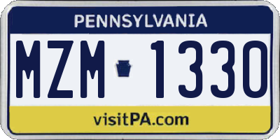 PA license plate MZM1330