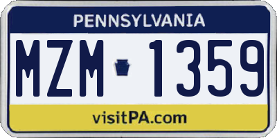 PA license plate MZM1359