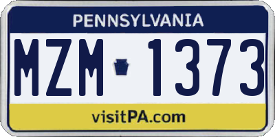 PA license plate MZM1373