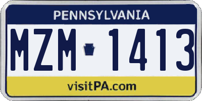PA license plate MZM1413