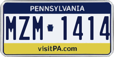 PA license plate MZM1414