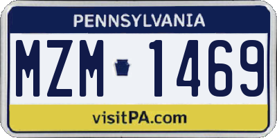 PA license plate MZM1469