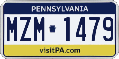 PA license plate MZM1479