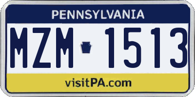 PA license plate MZM1513