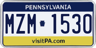 PA license plate MZM1530