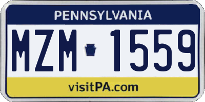 PA license plate MZM1559