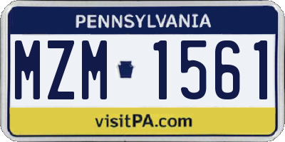PA license plate MZM1561