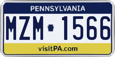 PA license plate MZM1566