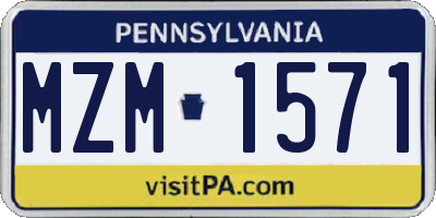 PA license plate MZM1571