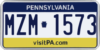 PA license plate MZM1573