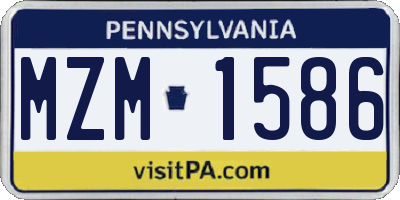 PA license plate MZM1586