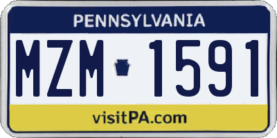 PA license plate MZM1591
